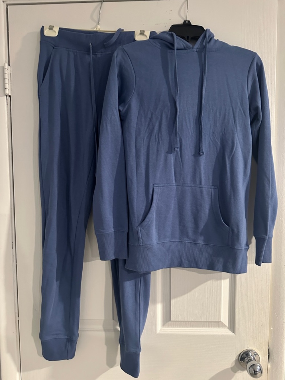 Women's Blue Hooded Sweatshirt and Jogger Set